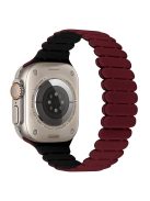 For Apple Watch 10 46mm / Ultra 2 / Ultra 49mm / 9 8 7 45mm / SE (2023) SE (2022) SE 6 5 4 44mm / 3 2 1 42mm Bamboo Joint Strap - Wine Red+Black