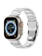 For Apple Watch 10 46mm / Ultra 2 / Ultra 49mm / 9 8 7 45mm / SE (2023) SE (2022) SE 6 5 4 44mm / 3 2 1 42mm Band 5-Bead Watch Strap - Silver