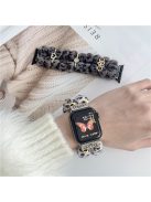 For Apple Watch 10 46mm / Ultra 2 / Ultra 49mm / 9 8 7 45mm / SE (2023) SE (2022) SE 6 5 4 44mm / 3 2 1 42mm Band Beaded Bracelet - Black / Pearl