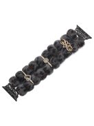 For Apple Watch 10 46mm / Ultra 2 / Ultra 49mm / 9 8 7 45mm / SE (2023) SE (2022) SE 6 5 4 44mm / 3 2 1 42mm Band Beaded Bracelet - Black Leopard