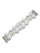 For Apple Watch 10 46mm / Ultra 2 / Ultra 49mm / 9 8 7 45mm / SE (2023) SE (2022) SE 6 5 4 44mm / 3 2 1 42mm Band Beaded Bracelet - White / Pearl