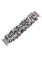 For Apple Watch 10 46mm / Ultra 2 / Ultra 49mm / 9 8 7 45mm / SE (2023) SE (2022) SE 6 5 4 44mm / 3 2 1 42mm Band Beaded Bracelet - White Leopard