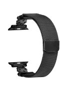 For Apple Watch 10 46mm / Ultra 2 / Ultra 49mm / 9 8 7 45mm / SE (2023) SE (2022) SE 6 5 4 44mm / 3 2 1 42mm Band Flower Magnetic Mesh Watch Strap - Black