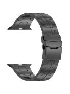 For Apple Watch 10 46mm / Ultra 2 / Ultra 49mm / 9 8 7 45mm / SE (2023) SE (2022) SE 6 5 4 44mm / 3 2 1 42mm Band Titanium Metal Strap - Black