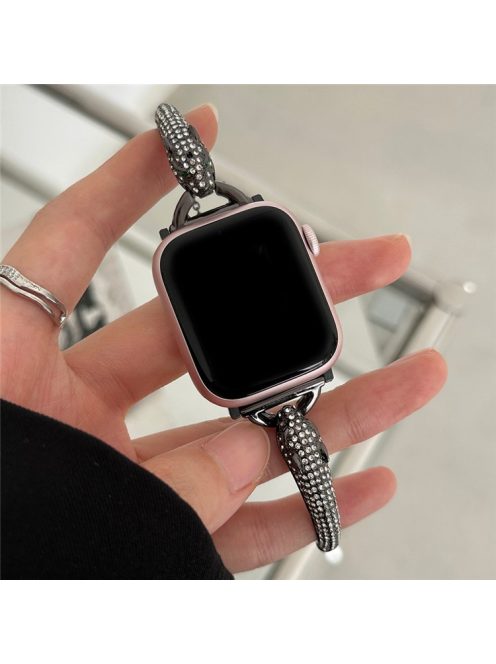 For Apple Watch 10 46mm / Ultra 2 / Ultra 49mm / 9 8 7 45mm / SE (2023) SE (2022) SE 6 5 4 44mm / 3 2 1 42mm Band Zinc Alloy Leopard Head Bracelet - Black