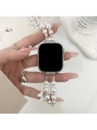 For Apple Watch 10 46mm / Ultra 2 / Ultra 49mm / 9 8 7 45mm / SE (2023) SE (2022) SE 6 5 4 44mm / 3 2 1 42mm Beaded Band Watch Bracelet - Pearl