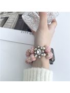 For Apple Watch 10 46mm / Ultra 2 / Ultra 49mm / 9 8 7 45mm / SE (2023) SE (2022) SE 6 5 4 44mm / 3 2 1 42mm Beaded Bracelet Strap - Pink