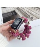 For Apple Watch 10 46mm / Ultra 2 / Ultra 49mm / 9 8 7 45mm / SE (2023) SE (2022) SE 6 5 4 44mm / 3 2 1 42mm Beaded Bracelet Strap - Rose