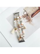 For Apple Watch 10 46mm / Ultra 2 / Ultra 49mm / 9 8 7 45mm / SE (2023) SE (2022) SE 6 5 4 44mm / 3 2 1 42mm Beaded Watch Band with Tassel Decor - Beige