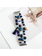 For Apple Watch 10 46mm / Ultra 2 / Ultra 49mm / 9 8 7 45mm / SE (2023) SE (2022) SE 6 5 4 44mm / 3 2 1 42mm Beaded Watch Band with Tassel Decor - Blue