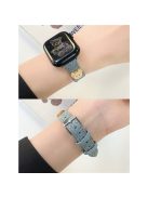 For Apple Watch 10 46mm / Ultra 2 / Ultra 49mm / 9 8 7 45mm / SE (2023) SE (2022) SE 6 5 4 44mm / 3 2 1 42mm Bear Decor Denim Wristband - Baby Blue