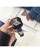 For Apple Watch 10 46mm / Ultra 2 / Ultra 49mm / 9 8 7 45mm / SE (2023) SE (2022) SE 6 5 4 44mm / 3 2 1 42mm Bear Decor Denim Wristband - Dark Blue