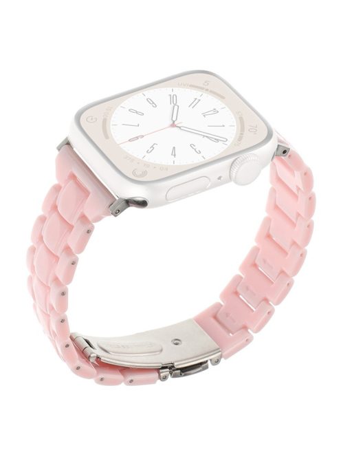 For Apple Watch 10 46mm / Ultra 2 / Ultra 49mm / 9 8 7 45mm / SE (2023) SE (2022) SE 6 5 4 44mm / 3 2 1 42mm Bracelet 3-Bead Watch Band - Pink