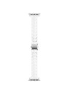 For Apple Watch 10 46mm / Ultra 2 / Ultra 49mm / 9 8 7 45mm / SE (2023) SE (2022) SE 6 5 4 44mm / 3 2 1 42mm Bracelet 3-Bead Watch Band - White