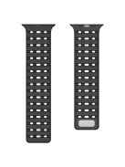 For Apple Watch 10 46mm / Ultra 2 / Ultra 49mm / 9 8 7 45mm / SE (2023) SE (2022) SE 6 5 4 44mm / 3 2 1 42mm Breathable Silicone Strap - Black