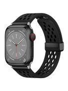 For Apple Watch 10 46mm / Ultra 2 / Ultra 49mm / 9 8 7 45mm / SE (2023) SE (2022) SE 6 5 4 44mm / 3 2 1 42mm Breathable Strap Leather Watch Band  - Black