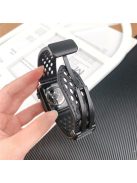 For Apple Watch 10 46mm / Ultra 2 / Ultra 49mm / 9 8 7 45mm / SE (2023) SE (2022) SE 6 5 4 44mm / 3 2 1 42mm Breathable Strap Leather Watch Band  - Black