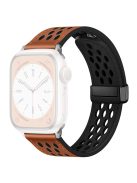 For Apple Watch 10 46mm / Ultra 2 / Ultra 49mm / 9 8 7 45mm / SE (2023) SE (2022) SE 6 5 4 44mm / 3 2 1 42mm Breathable Strap Leather Watch Band  - Brown