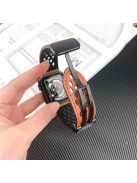 For Apple Watch 10 46mm / Ultra 2 / Ultra 49mm / 9 8 7 45mm / SE (2023) SE (2022) SE 6 5 4 44mm / 3 2 1 42mm Breathable Strap Leather Watch Band  - Brown