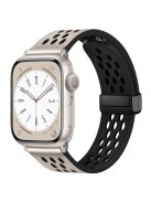 For Apple Watch 10 46mm / Ultra 2 / Ultra 49mm / 9 8 7 45mm / SE (2023) SE (2022) SE 6 5 4 44mm / 3 2 1 42mm Breathable Strap Leather Watch Band  - Starlight