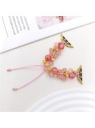 For Apple Watch 10 46mm / Ultra 2 / Ultra 49mm / 9 8 7 45mm / SE (2023) SE (2022) SE 6 5 4 44mm / 3 2 1 42mm Butterfly Beads Rope Watch Band - Pink