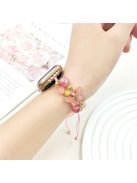 For Apple Watch 10 46mm / Ultra 2 / Ultra 49mm / 9 8 7 45mm / SE (2023) SE (2022) SE 6 5 4 44mm / 3 2 1 42mm Butterfly Beads Rope Watch Band - Pink