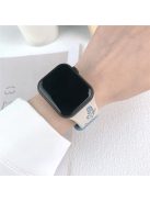 For Apple Watch 10 46mm / Ultra 2 / Ultra 49mm / 9 8 7 45mm / SE (2023) SE (2022) SE 6 5 4 44mm / 3 2 1 42mm Butterfly Silicone Band - Antique White+Blue