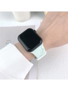 For Apple Watch 10 46mm / Ultra 2 / Ultra 49mm / 9 8 7 45mm / SE (2023) SE (2022) SE 6 5 4 44mm / 3 2 1 42mm Butterfly Silicone Band - Light Mint Green+White