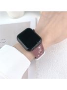 For Apple Watch 10 46mm / Ultra 2 / Ultra 49mm / 9 8 7 45mm / SE (2023) SE (2022) SE 6 5 4 44mm / 3 2 1 42mm Butterfly Silicone Band - Smoky Purple+White