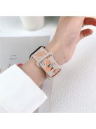 For Apple Watch 10 46mm / Ultra 2 / Ultra 49mm / 9 8 7 45mm / SE (2023) SE (2022) SE 6 5 4 44mm / 3 2 1 42mm Butterfly Silicone Band - Starlight+Orange