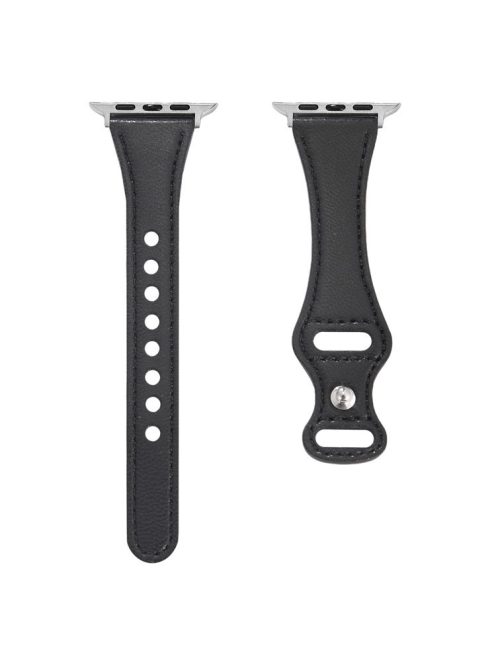 For Apple Watch 10 46mm / Ultra 2 / Ultra 49mm / 9 8 7 45mm / SE (2023) SE (2022) SE 6 5 4 44mm / 3 2 1 42mm Button Buckle Watch Strap - Black