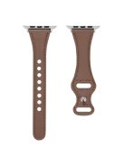 For Apple Watch 10 46mm / Ultra 2 / Ultra 49mm / 9 8 7 45mm / SE (2023) SE (2022) SE 6 5 4 44mm / 3 2 1 42mm Button Buckle Watch Strap - Brown