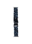 For Apple Watch 10 46mm / Ultra 2 / Ultra 49mm / 9 8 7 45mm / SE (2023) SE (2022) SE 6 5 4 44mm / 3 2 1 42mm Camo Braided Watch Strap - Black+Blue