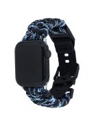 For Apple Watch 10 46mm / Ultra 2 / Ultra 49mm / 9 8 7 45mm / SE (2023) SE (2022) SE 6 5 4 44mm / 3 2 1 42mm Camo Braided Watch Strap - Black+Blue