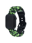 For Apple Watch 10 46mm / Ultra 2 / Ultra 49mm / 9 8 7 45mm / SE (2023) SE (2022) SE 6 5 4 44mm / 3 2 1 42mm Camo Braided Watch Strap - Black+Green