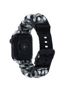 For Apple Watch 10 46mm / Ultra 2 / Ultra 49mm / 9 8 7 45mm / SE (2023) SE (2022) SE 6 5 4 44mm / 3 2 1 42mm Camo Braided Watch Strap - Black+White