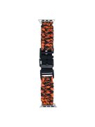 For Apple Watch 10 46mm / Ultra 2 / Ultra 49mm / 9 8 7 45mm / SE (2023) SE (2022) SE 6 5 4 44mm / 3 2 1 42mm Camo Braided Watch Strap - Orange+Black