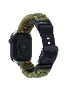 For Apple Watch 10 46mm / Ultra 2 / Ultra 49mm / 9 8 7 45mm / SE (2023) SE (2022) SE 6 5 4 44mm / 3 2 1 42mm Camo Braided Watch Strap - Orange+Green