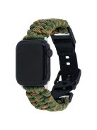 For Apple Watch 10 46mm / Ultra 2 / Ultra 49mm / 9 8 7 45mm / SE (2023) SE (2022) SE 6 5 4 44mm / 3 2 1 42mm Camo Braided Watch Strap - Orange+Green