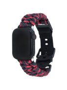 For Apple Watch 10 46mm / Ultra 2 / Ultra 49mm / 9 8 7 45mm / SE (2023) SE (2022) SE 6 5 4 44mm / 3 2 1 42mm Camo Braided Watch Strap - Red+Black