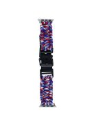 For Apple Watch 10 46mm / Ultra 2 / Ultra 49mm / 9 8 7 45mm / SE (2023) SE (2022) SE 6 5 4 44mm / 3 2 1 42mm Camo Braided Watch Strap - Red+Blue