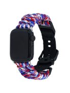 For Apple Watch 10 46mm / Ultra 2 / Ultra 49mm / 9 8 7 45mm / SE (2023) SE (2022) SE 6 5 4 44mm / 3 2 1 42mm Camo Braided Watch Strap - Red+Blue