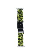 For Apple Watch 10 46mm / Ultra 2 / Ultra 49mm / 9 8 7 45mm / SE (2023) SE (2022) SE 6 5 4 44mm / 3 2 1 42mm Camo Braided Watch Strap - Yellow+Black