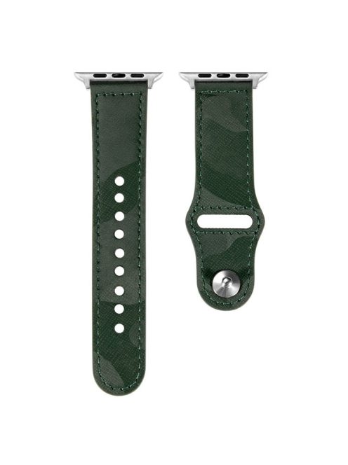 For Apple Watch 10 46mm / Ultra 2 / Ultra 49mm / 9 8 7 45mm / SE (2023) SE (2022) SE 6 5 4 44mm / 3 2 1 42mm Camouflage Pattern Watch Band - Green