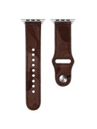 For Apple Watch 10 46mm / Ultra 2 / Ultra 49mm / 9 8 7 45mm / SE (2023) SE (2022) SE 6 5 4 44mm / 3 2 1 42mm Camouflage Pattern Watch Band - Reddish Brown