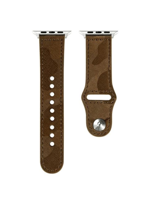 For Apple Watch 10 46mm / Ultra 2 / Ultra 49mm / 9 8 7 45mm / SE (2023) SE (2022) SE 6 5 4 44mm / 3 2 1 42mm Camouflage Pattern Watch Band - Yellowish Brown