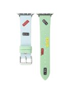 For Apple Watch 10 46mm / Ultra 2 / Ultra 49mm / 9 8 7 45mm / SE (2023) SE (2022) SE 6 5 4 44mm / 3 2 1 42mm Canvas Strap Replacement - Light Blue+Green