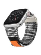 For Apple Watch 10 46mm / Ultra 2 / Ultra 49mm / 9 8 7 45mm / SE (2023) SE (2022) SE 6 5 4 44mm / 3 2 1 42mm Canvas Watch Strap - Black  /  White Grids