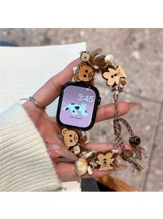   For Apple Watch 10 46mm / Ultra 2 / Ultra 49mm / 9 8 7 45mm / SE (2023) SE (2022) SE 6 5 4 44mm / 3 2 1 42mm Chain Bracelet Drawstring Watch Band - Bear