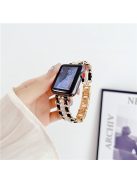 For Apple Watch 10 46mm / Ultra 2 / Ultra 49mm / 9 8 7 45mm / SE (2023) SE (2022) SE 6 5 4 44mm / 3 2 1 42mm Chain Metal Watch Band - Black+Gold